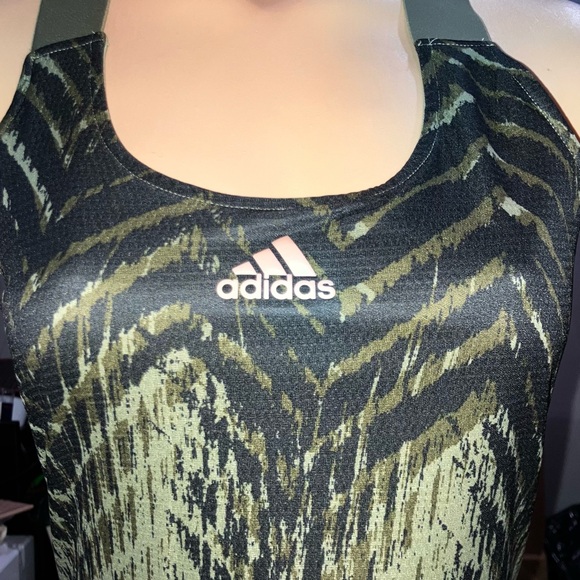 Adidas Primeblue Olive Orbit Army Green Black Tennis Pickleball Dress Sz Medium - Picture 12 of 13